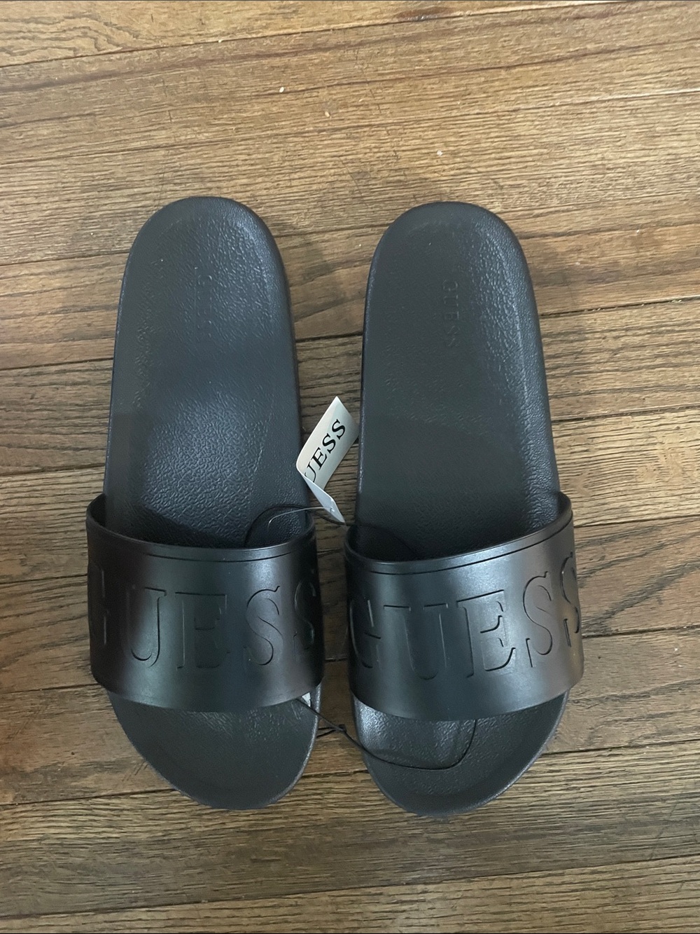 Guess Black Logo Slide Sandals for men